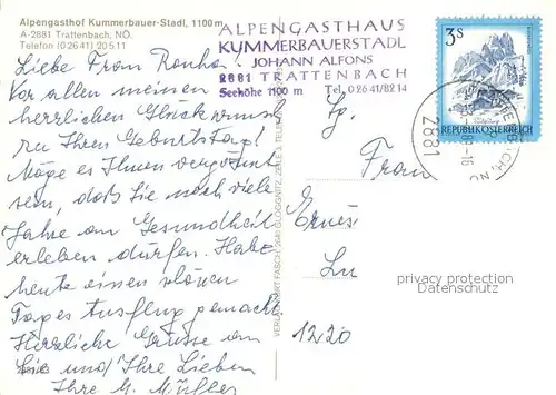 AK / Ansichtskarte Trattenbach Alpengasthof Kummerbauer Stadl Alpenflora Trattenbach