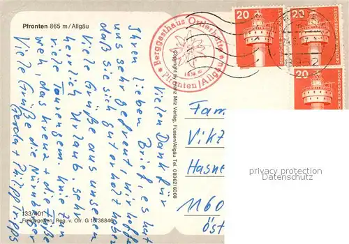 AK / Ansichtskarte Pfronten Allgaeuer Alpen Fliegeraufnahme Pfronten