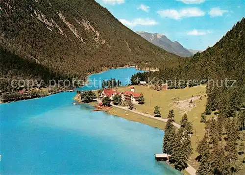 AK / Ansichtskarte Reutte_Tirol Hotel Seespitz am Plansee Alpen Fliegeraufnahme Reutte Tirol