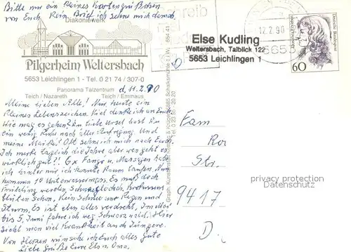 AK / Ansichtskarte Weltersbach_Witzhelden Pilgerheim Teiche Nazareth und Emmaus Weltersbach Witzhelden