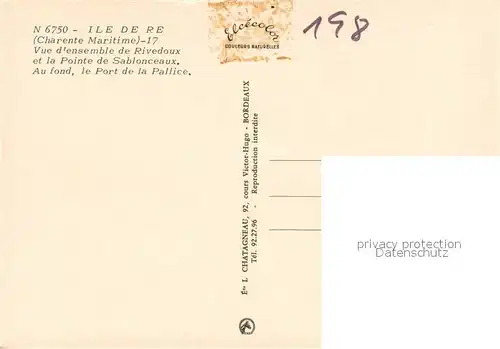 AK / Ansichtskarte Rivedoux Plage et la Pointe de Sablonceaux Port de Pallice vue aerienne Rivedoux Plage