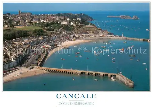 AK / Ansichtskarte Cancale Port de la Houle Rocher de Cancale Cote d Emeraude vue aerienne Cancale