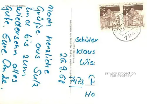 AK / Ansichtskarte Sulz_Neckar Fliegeraufnahme Sulz Neckar