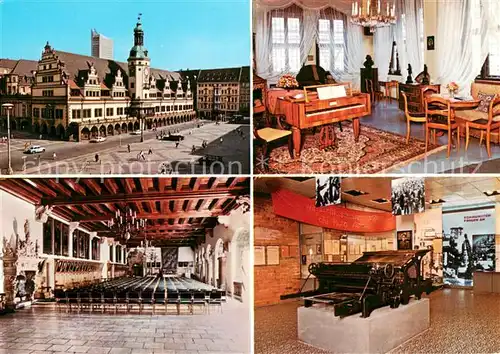 AK / Ansichtskarte Leipzig Museum fuer Geschichte Altes Rathaus Mendelssohnzimmer Festsaal Ausstellung gestern heute morgen Leipzig