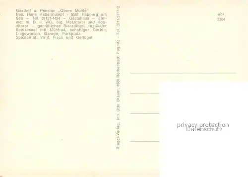 AK / Ansichtskarte Happurg Gasthof Pension Obere Muehle Hersbrucker Alb Happurg