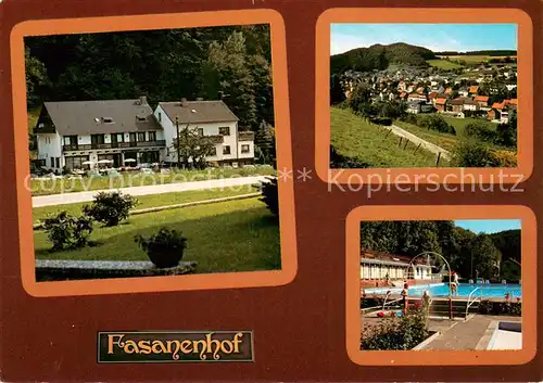 AK / Ansichtskarte Datterode Gaststaette Pension Cafe Fasanenhof Freibad Panorama Datterode