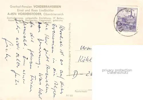 AK / Ansichtskarte Vorderstoder Gasthof Pension Vorderramseben Bergwelt im Winter Vorderstoder