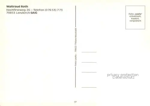 AK / Ansichtskarte Saig_Schwarzwald Gaestehaus Pension Haus Waltraud Roth Fliegeraufnahme Saig Schwarzwald