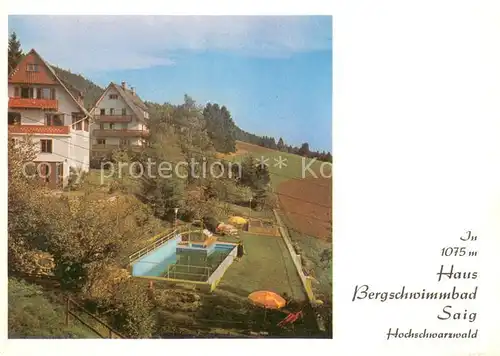 AK / Ansichtskarte Saig_Schwarzwald Fremdenheim Bergschwimmbad Saig Schwarzwald