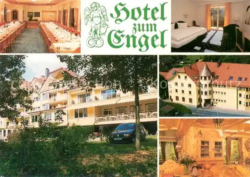 AK / Ansichtskarte Mespelbrunn Hotel zum Engel Speisesaal Zimmer Park Mespelbrunn