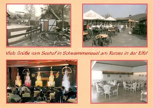 AK / Ansichtskarte Heimbach_Schwammenauel Der Seehof am Rursee Terrasse Veranstaltungsraum Aufenthaltsraum Heimbach Schwammenauel