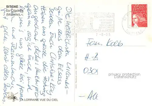 AK / Ansichtskarte Bitche_Moselle La Citadelle Vue aerienne Bitche_Moselle