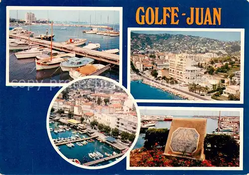 AK / Ansichtskarte Golfe Juan Le Port Vue aeriennes Monument du debarquement de Napoleon Golfe Juan