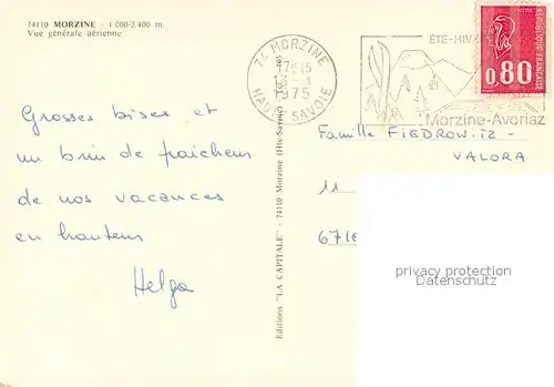 AK / Ansichtskarte Morzine Vue generale aerienne Morzine