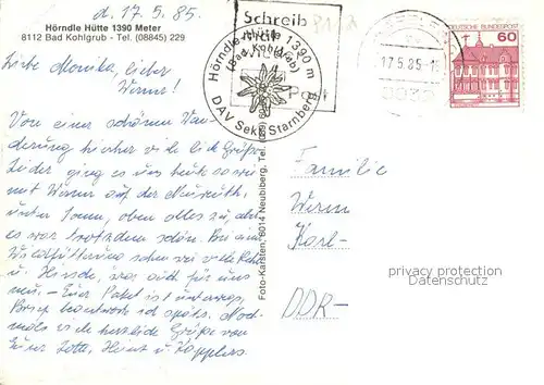 AK / Ansichtskarte Bad_Kohlgrub Hoerndle Huette Panorama Bad_Kohlgrub