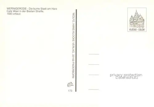 AK / Ansichtskarte Wernigerode_Harz Cafe Wien Terrasse Wernigerode Harz