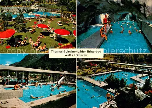 AK / Ansichtskarte Brigerbad Freiluft Thermal Schwimmbaeder Grottenschwimmbad Brigerbad
