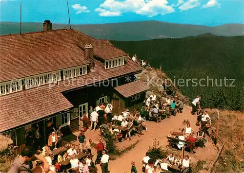 AK / Ansichtskarte Lam_Oberpfalz Grosser Osser Bayerischer Wald Osserschutzhaus Blick in die CSSR Lam_Oberpfalz