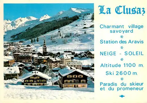 AK / Ansichtskarte La_Clusaz Village savoyard en hiver La_Clusaz