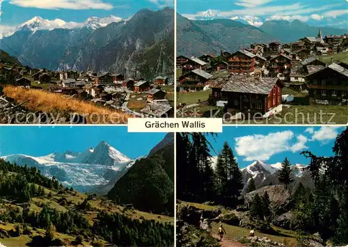 AK / Ansichtskarte Graechen_VS Bergdorf Landschaftspanorama Alpen Graechen_VS