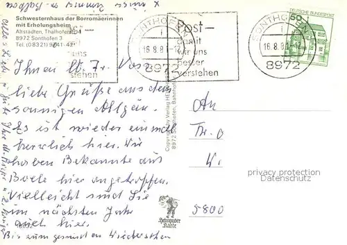 AK / Ansichtskarte Altstaedten_Allgaeu Schwesternhaus Erholungsheim der Borromaeerinnen Altstaedten_Allgaeu