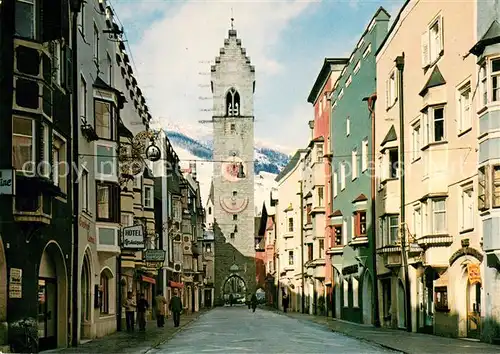 AK / Ansichtskarte Sterzing_Suedtirol Die Neustadt mit Zwoelferturm Zinnengiebel Sterzing Suedtirol