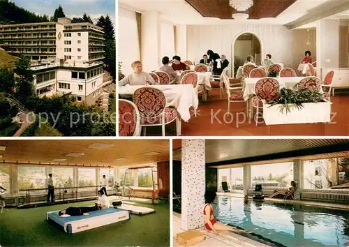 AK / Ansichtskarte Wildbad_Schwarzwald Rommelklinik Speisesaal Massageraum Hallenbad Wildbad_Schwarzwald