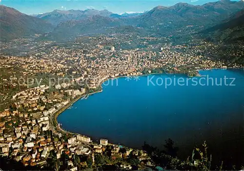 AK / Ansichtskarte Paradiso_Lago_di_Lugano Fliegeraufnahme mit San Salvatore Paradiso_Lago_di_Lugano