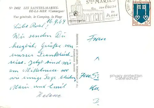 AK / Ansichtskarte Les_Saintes Maries de la Mer Vue generale aerienne le Camping la Plage Les