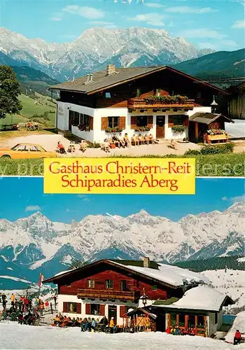 AK / Ansichtskarte Maria_Alm_Steinernen_Meer Gasthaus Christernreith Schiparadies Aberg Alpenpanorama Maria_Alm_Steinernen_Meer