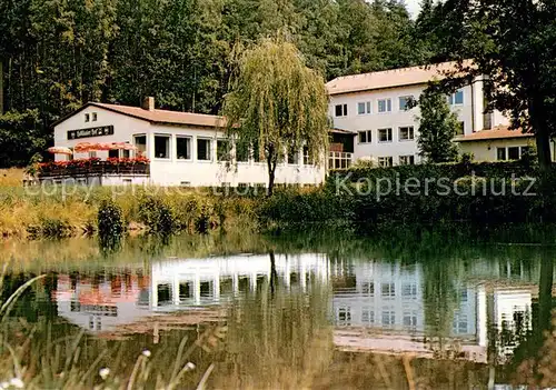 AK / Ansichtskarte Oberhoell_Weiden Hotel Restaurant Cafe Hoelltaler Hof Teich 