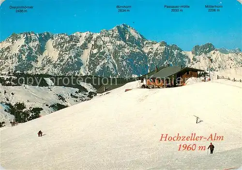 AK / Ansichtskarte Zell_See Hochzeller Huette Almrestaurant Wintersportplatz Schmittenhoehe Hohe Tauern Alpenpanorama Zell_See