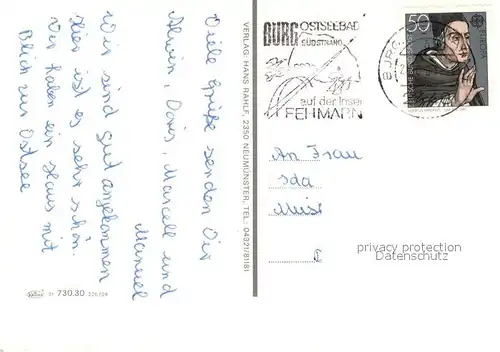 AK / Ansichtskarte Insel_Fehmarn Ostseeinsel Landkarte Vogelfluglinie Kompass Insel Fehmarn