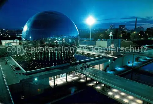 AK / Ansichtskarte Paris La Geode Cite des Sciences et de l Industrie la nuit Paris
