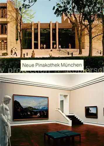 AK / Ansichtskarte Muenchen Neue Pinakothek Statue Gemaelde Muenchen