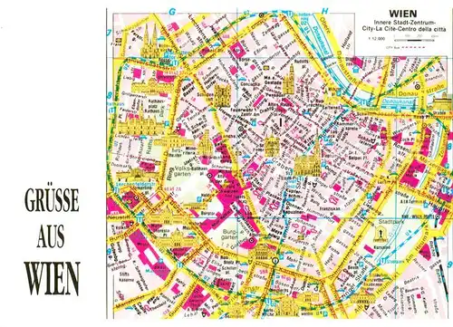 AK / Ansichtskarte Wien Karte Inneres Stadt Zentrum Wien