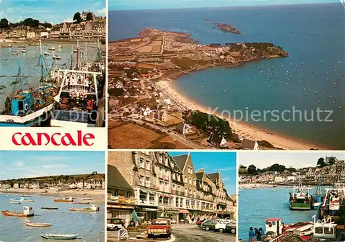 AK / Ansichtskarte Cancale Le port et vue generale aerienne Cancale