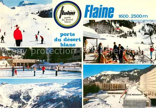 AK / Ansichtskarte Flaine Porte du Desert Blanc Skipiste Terrasse Eisbahn 