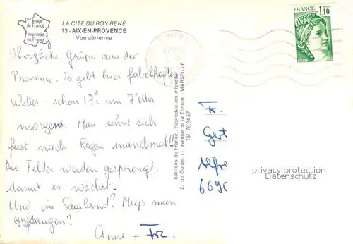 AK / Ansichtskarte Aix en Provence Vue aerienne Aix en Provence