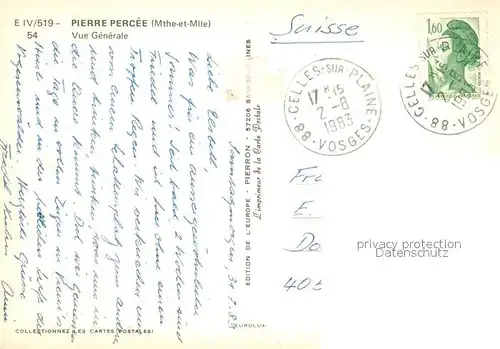 AK / Ansichtskarte Pierre Percee Vue aerienne Pierre Percee