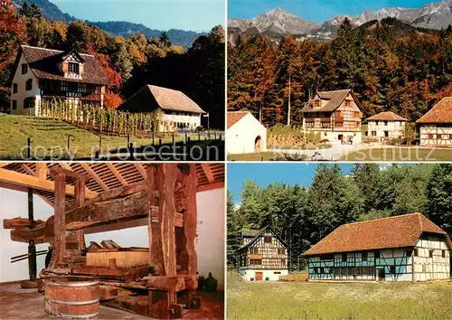 AK / Ansichtskarte Brienz_BE Schweizerisches Freilichtmuseum Ballenberg Rebbauernhaus Weinpresse Bauernhaeuser Haus von Uesslingen Brienz_BE