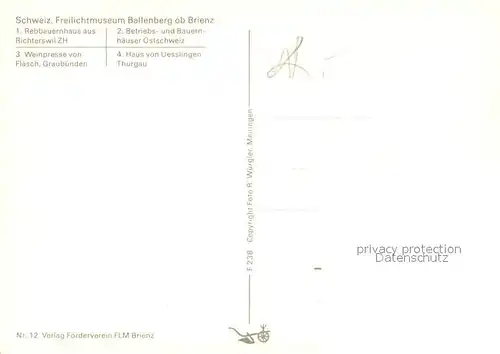 AK / Ansichtskarte Brienz_BE Schweizerisches Freilichtmuseum Ballenberg Rebbauernhaus Weinpresse Bauernhaeuser Haus von Uesslingen Brienz_BE