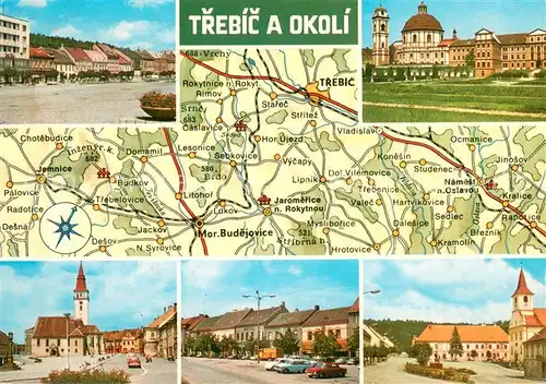 AK / Ansichtskarte Trebic_Trebitsch und Umgebung Landkarte Jaromerice Jemnice Moravske Budejovice Namest nad Oslavou 