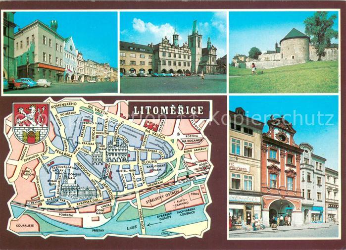 AK / Ansichtskarte Litomerice_Leitmeritz_Nordboehmen Haeuserpartie