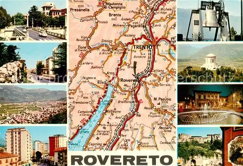 AK / Ansichtskarte Rovereto Teilansichten Stadtpanorama Sehenswuerdigkeiten Strassenkarte Rovereto