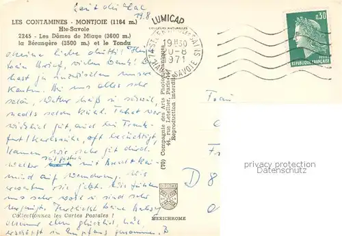 AK / Ansichtskarte Montjoie_Monschau Les Domes de Miage la Berangere et le Tondu Montjoie Monschau