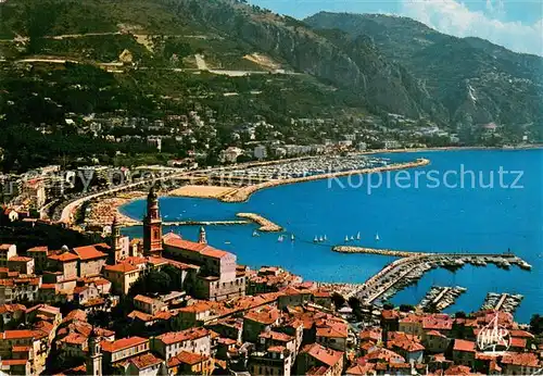 AK / Ansichtskarte Menton_Alpes_Maritimes Vue aerienne au premier plan lEglise St Michel Menton_Alpes_Maritimes