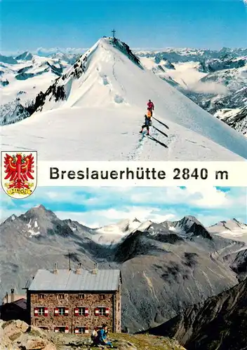AK / Ansichtskarte oetztal_Tirol Breslauerhuette mit Wildspitze oetztal Tirol