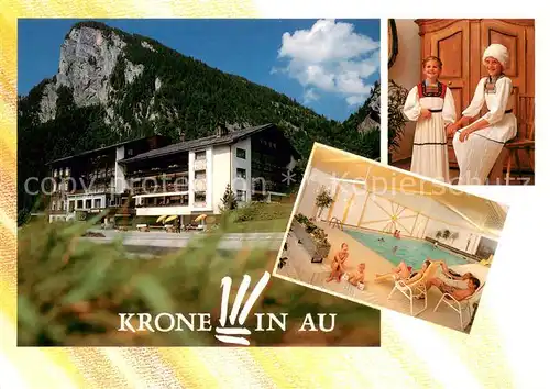 AK / Ansichtskarte Au_Bregenzerwald Gasthaus Krone Hallenbad Au_Bregenzerwald