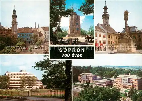 AK / Ansichtskarte Sopron_Oedenburg Motive Innenstadt Saeule Turm 
